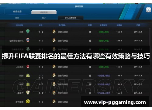 提升FIFA联赛排名的最佳方法有哪些有效策略与技巧